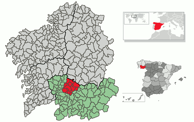Ubicación de la comarca de Ourense